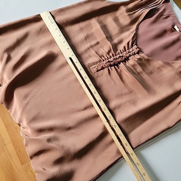 J Crew Silk Chiffon Belted Blouse Small Chocolate Brown Sleeveless Chic Feminine - Picture 11 of 15
